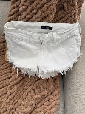 Billabong White Frayed Hem Denim Cutoff Shorts